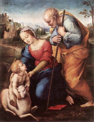 Holy Family with Lamb, by Raphael, 1507